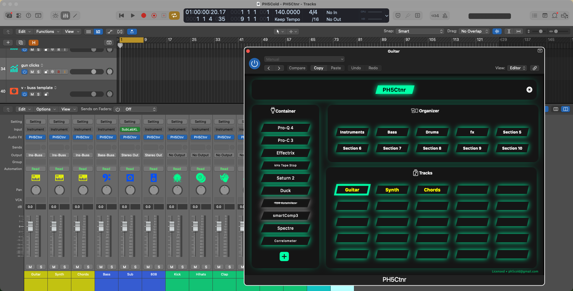 PH5Ctnr in Logic Pro