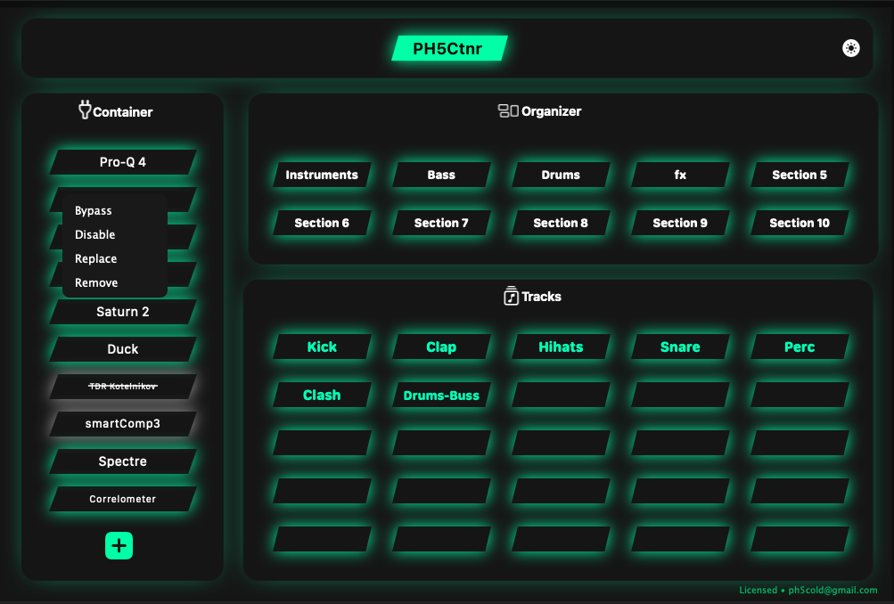 PH5Ctnr menus